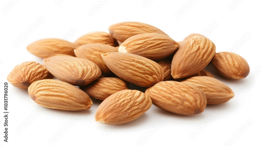 almonds on white background. Isolated. almonds on white background. Isolated.