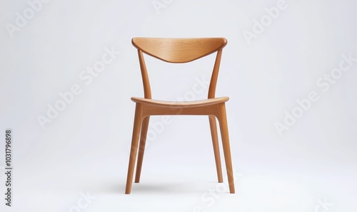 Wooden chair on white background.