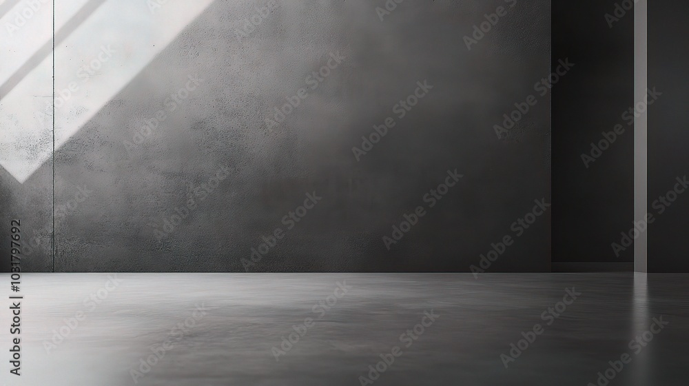 Empty Room with Modern Concrete Texture and Lighting Empty Room with Modern Concrete Texture and Lighting