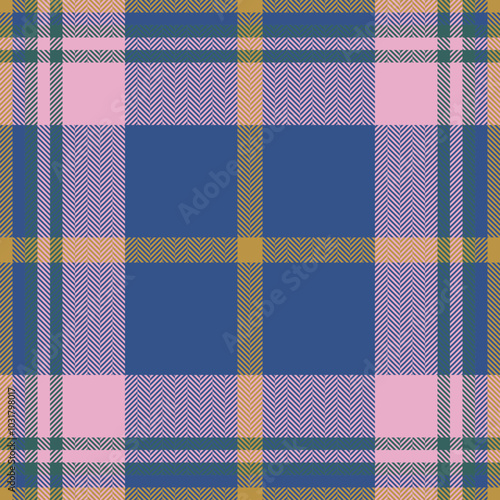 Plaid check pattern in pink. Seamless fabric texture. Tartan textile print.