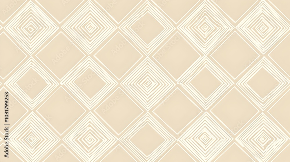 Minimalist Thai Inspired Geometric Pattern in Soft Beige and White Hues Minimalist Thai Inspired Geometric Pattern in Soft Beige and White Hues