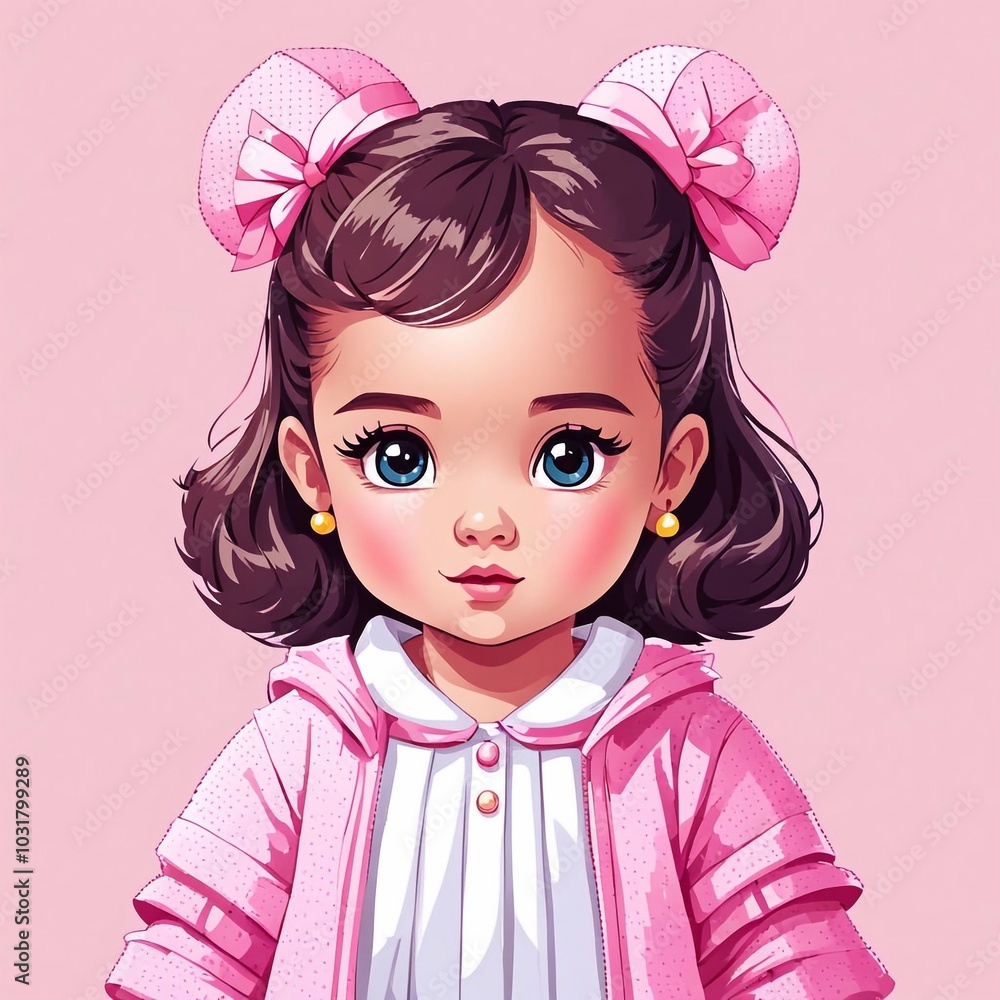Fototapeta premium Niedliches Mädchen in pink