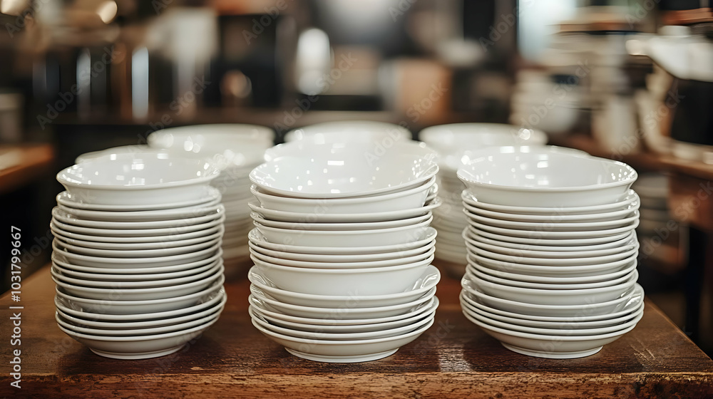 Stack of White Bowls. Stack of White Bowls.