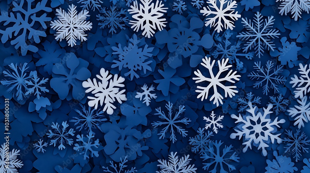 Winter Snowflakes in Hexagon Shape Design Winter Snowflakes in Hexagon Shape Design