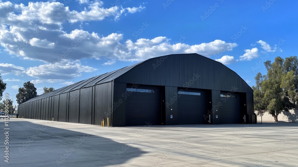 Obraz premium Black Modular Industrial Warehouse Tent 
