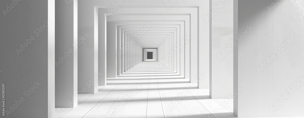 Fototapeta premium Endless white light in a tranquil space