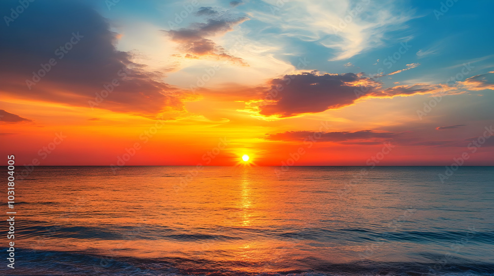Dramatic Sunset over the Ocean. Dramatic Sunset over the Ocean.