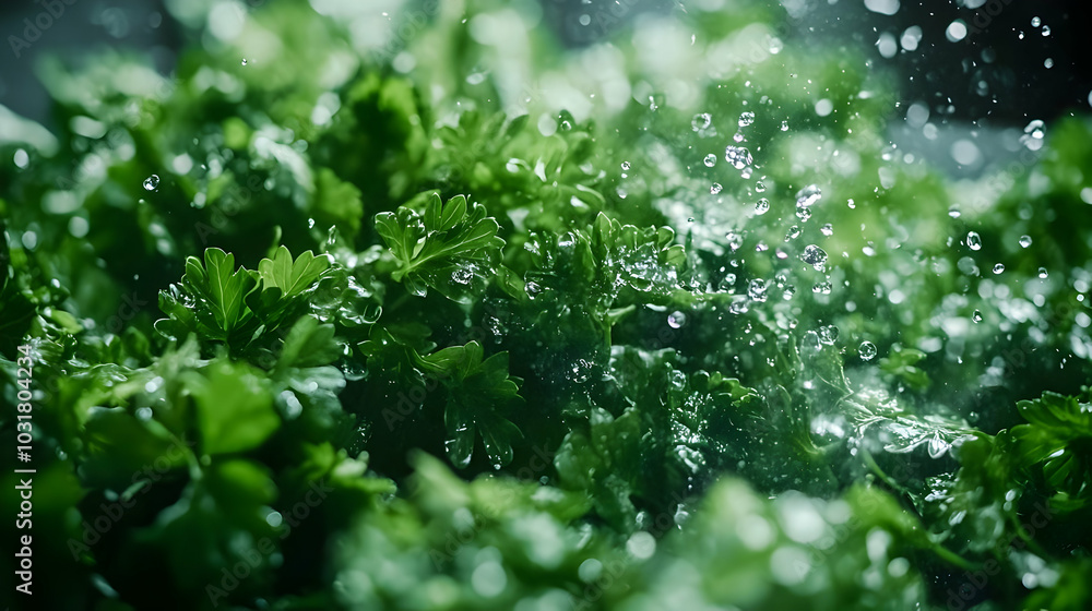 Fresh Parsley Sprinkled with Water. Fresh Parsley Sprinkled with Water.