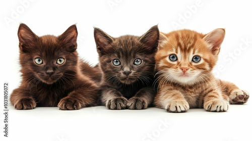 Wallpaper Mural Three Cute Kittens in a Row. Torontodigital.ca