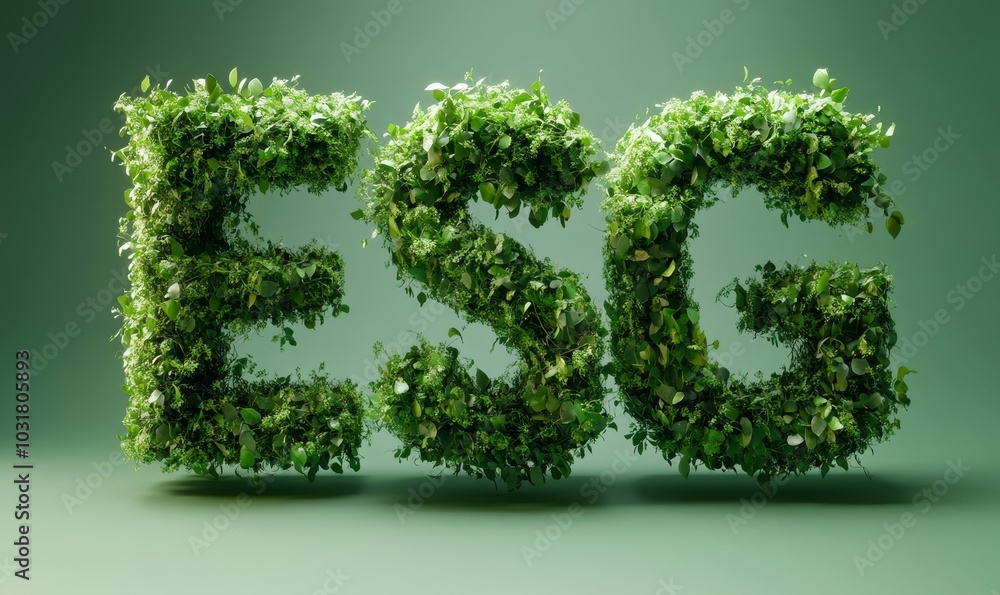 ESG Typography Dynamic 3D typography of the text 'ESG' showcasing the green ESG concept, representing environmental, social, and governance principles, Generative AI ESG Typography Dynamic 3D typography of the text 'ESG' showcasing the green ESG concept, representing environmental, social, and governance principles, Generative AI