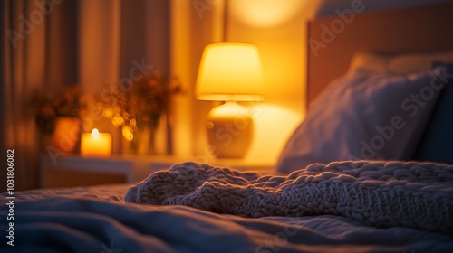 Elegant and Cozy Modern Bedroom Interior Design with Stylish Decor, mockup, poster and Background