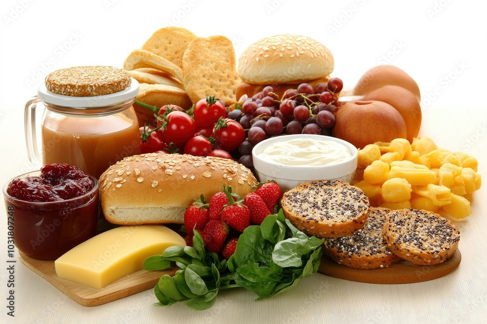 selection of healthy food background - generative ai selection of healthy food background - generative ai