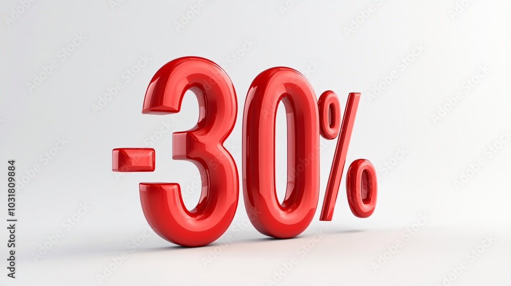 -30% discount promotional sign in bold red letters on a white isolated background, perfect for marketing and advertising purposes. -30% discount promotional sign in bold red letters on a white isolated background, perfect for marketing and advertising purposes.