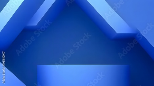 Abstract 3d render, blue geometric background design with cubes