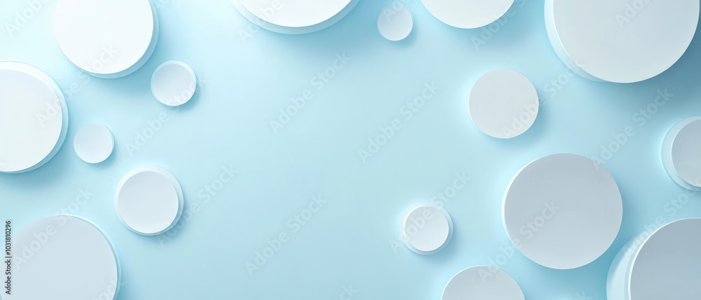 abstract simple light circles isolated on soft pastel blue gradient background abstract simple light circles isolated on soft pastel blue gradient background