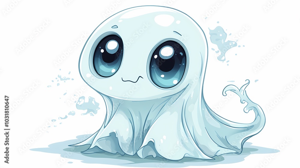 Adorable cartoon octopus character with big eyes and a playful expression. Adorable cartoon octopus character with big eyes and a playful expression.