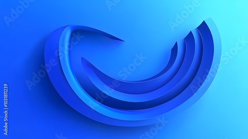 Abstract 3d render, blue background design, modern illustration