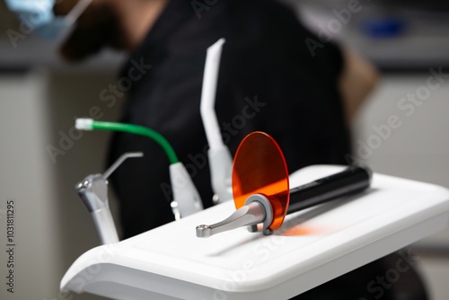 Slika na platnu Dental instruments in the dentist's office.