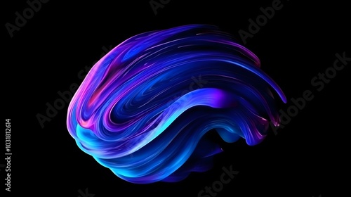 Abstract 3d rendering, twisted shape, modern illustration, background design