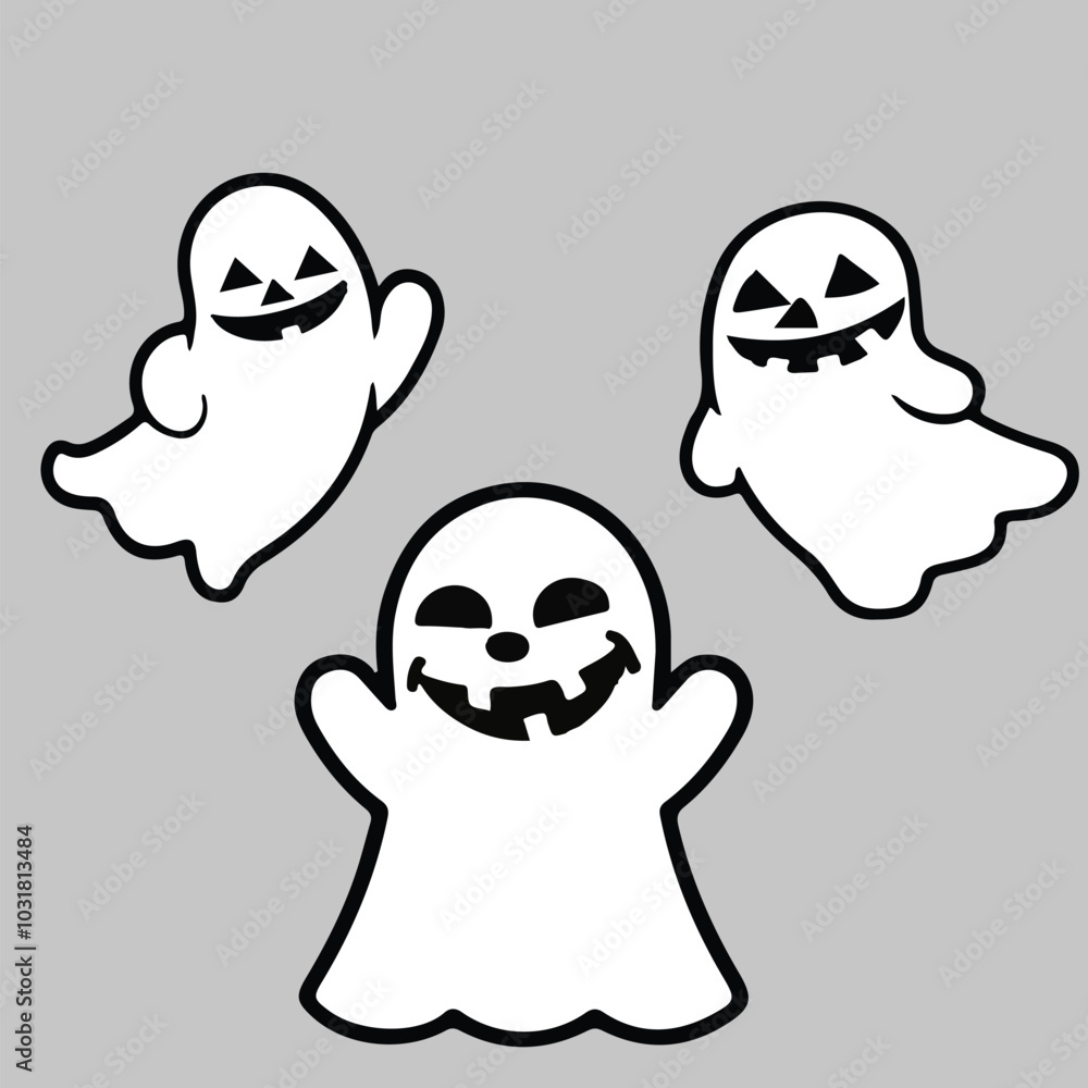 Obraz premium ghost icon vector flat illustration [Converted]