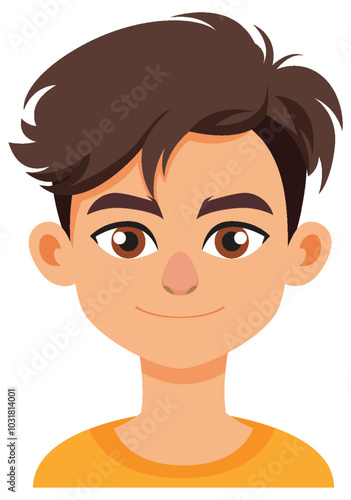 Smiling Boy Vector Illustration