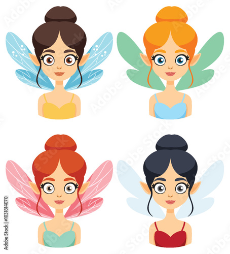 Colorful Fairy Characters Illustration