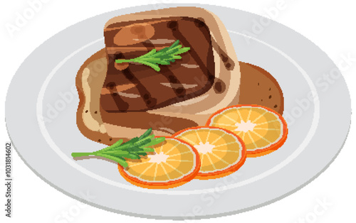 Gourmet Steak with Orange Garnish