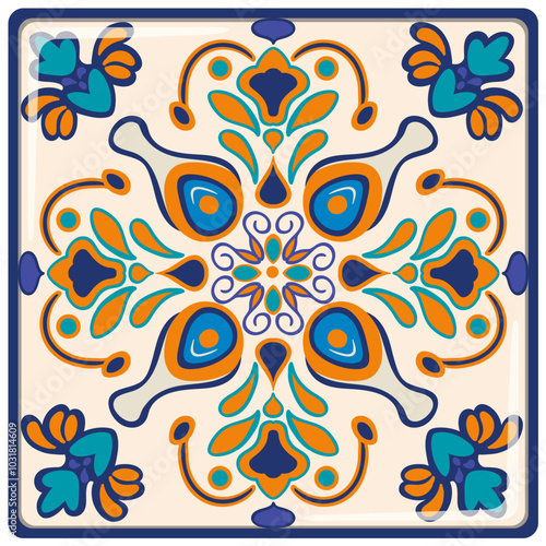 Colorful Mexican Tile Pattern