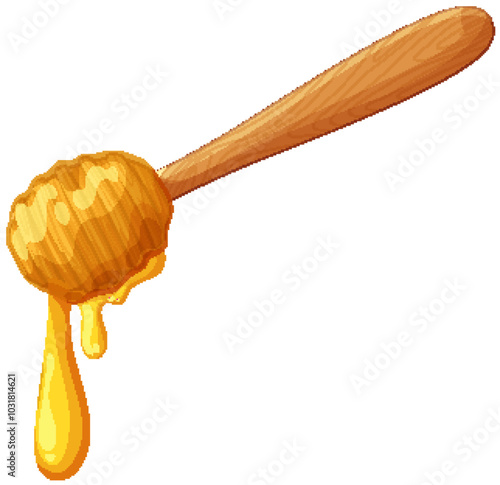 Sweet Honey Dripping from Dipper