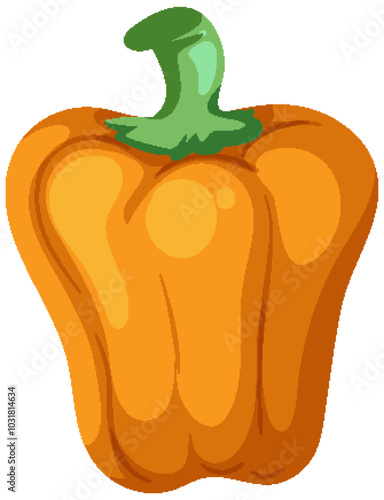 Vibrant Orange Bell Pepper Illustration