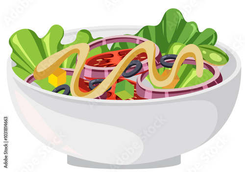 Fresh Vegetable Salad in White Bowl
