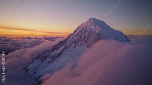 Serene Sunrise Over Majestic Mountain Peaks