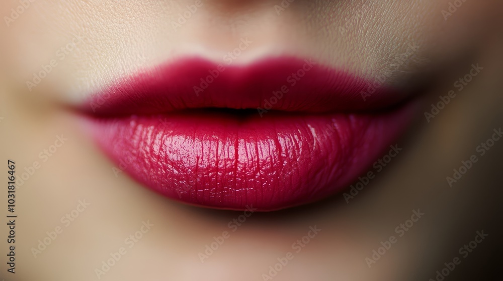 A tight shot of red-lipped woman's mouth with lipstick mark A tight shot of red-lipped woman's mouth with lipstick mark