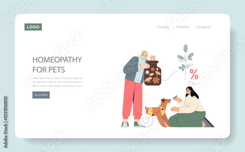 homeopathy. Flat Vector Illustration