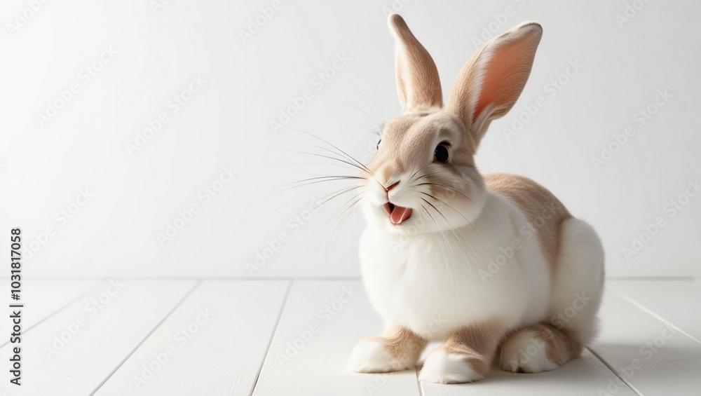 Fototapeta premium Happy bunny isolated on white background