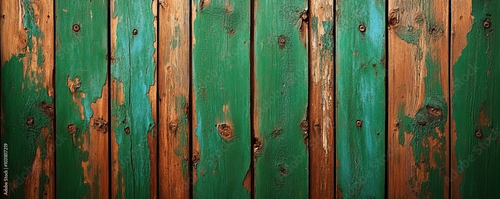 Textured wooden wall with green and brown colors, rustic and natural design for creative projects. Textured wooden wall with green and brown colors, rustic and natural design for creative projects.