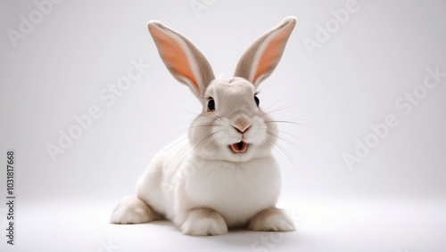 Happy bunny isolated on white background