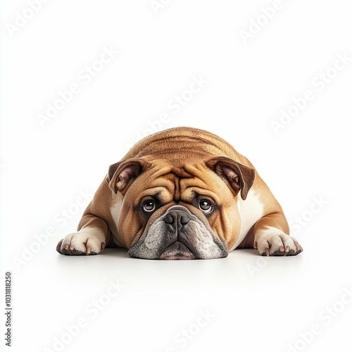 English Bulldog Isolated on White Background