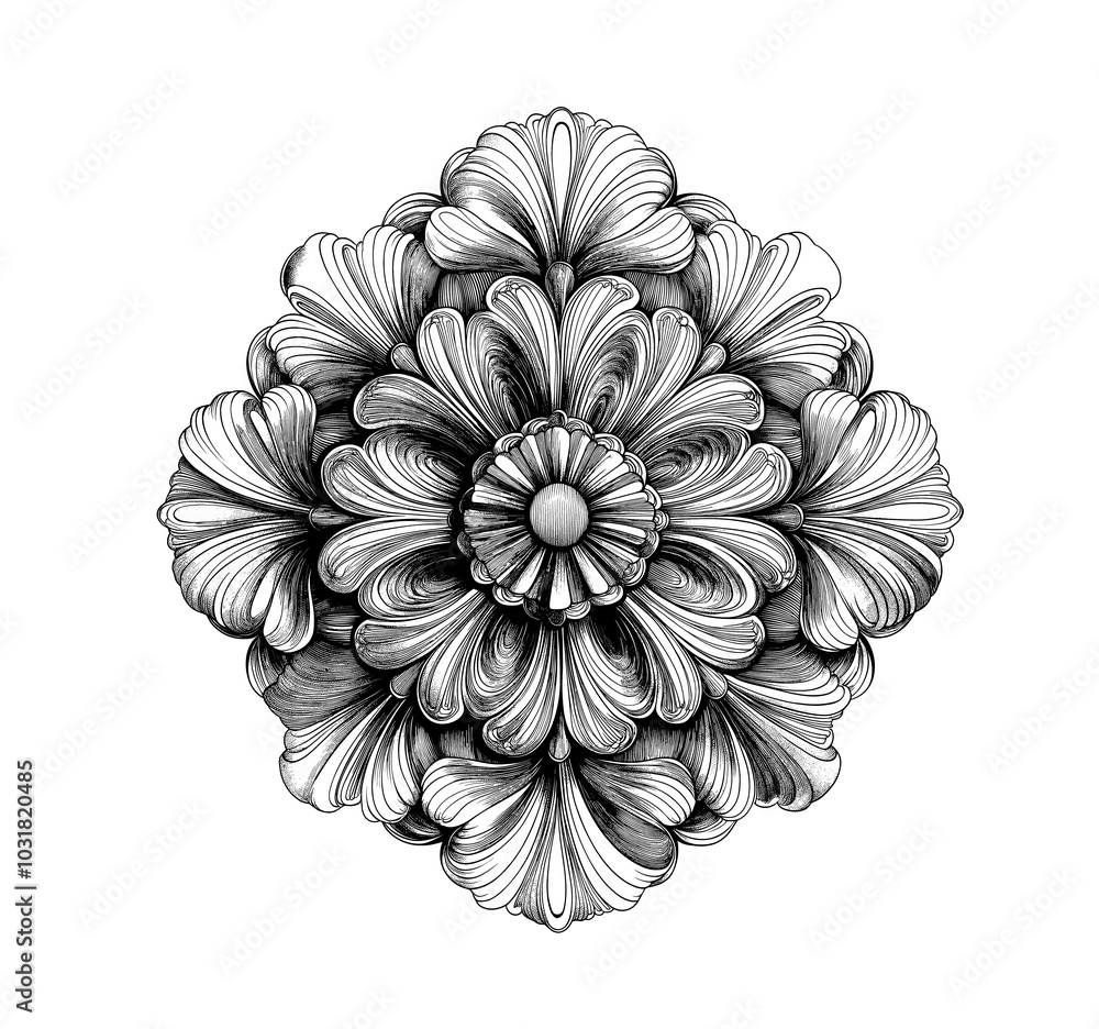 hand drawn ornament isolated on background hand drawn ornament isolated on background