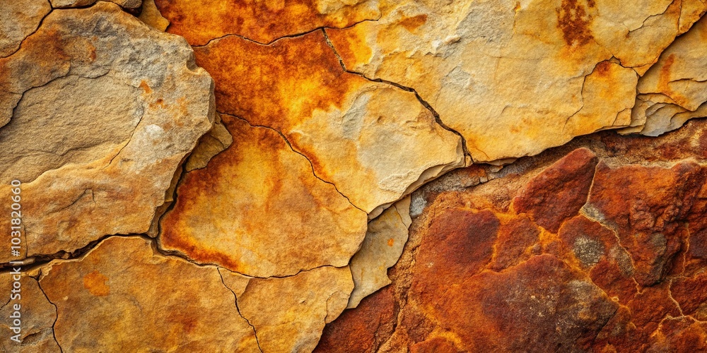 Weathered Rock Surface in Warm Tones - Natural Textures for Backgrounds
