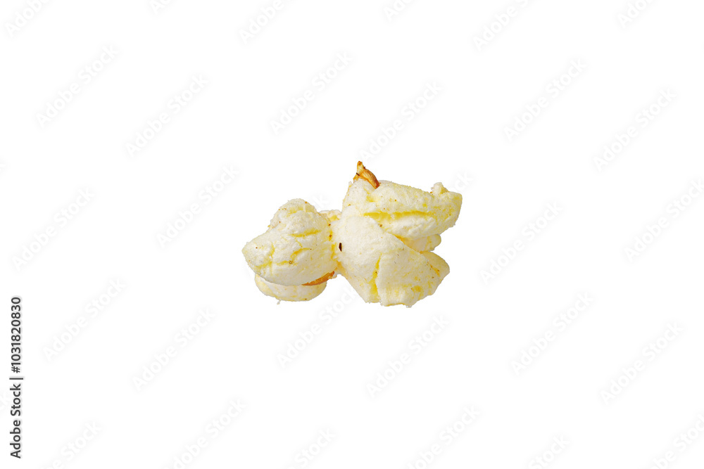 macro popcorn on isolated and white background close up macro popcorn on isolated and white background close up