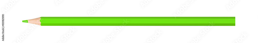green colored pencil isolated on white background close up green colored pencil isolated on white background close up