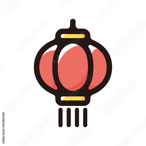 Chinese paper lantern outline icon for graphic design, apps and websites