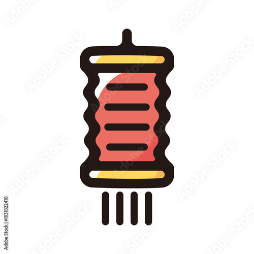 Chinese paper lantern outline icon for graphic design, apps and websites