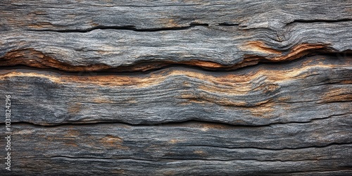 Close-up of weathered wooden texture with natural lines and rich grain patterns, showcasing the rustic beauty of aged wood surfaces.