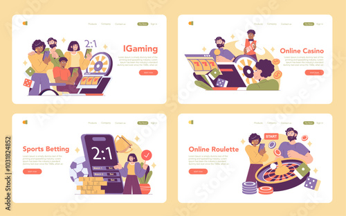 Igaming. Flat Vector Illustration