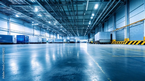 Empty Industrial Warehouse with Loading Docks