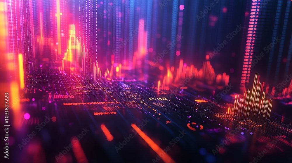 Abstract digital data visualization in vibrant colors. Abstract digital data visualization in vibrant colors.
