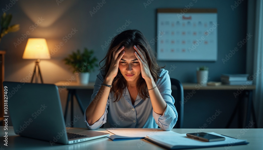 Business woman, stress and laptop in office for corporate communication, internet research and networking. Female person, technology and frustrated working late night for project planning Business woman, stress and laptop in office for corporate communication, internet research and networking. Female person, technology and frustrated working late night for project planning