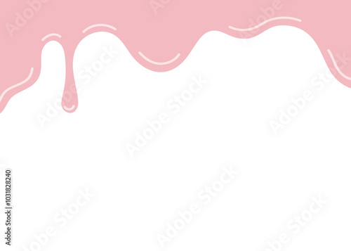 とろけるいちごチョコのフレーム素材イラスト